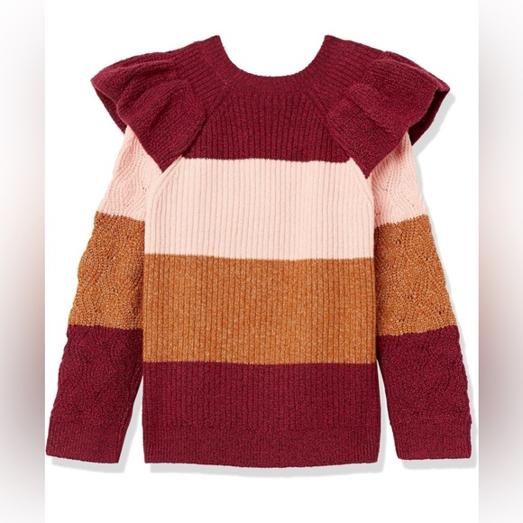 Girls Soft Touch Ruffle Sweater Medium - Picture 2 of 4
